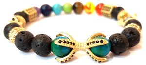 Lava Stone 7 Chakra Bracelet